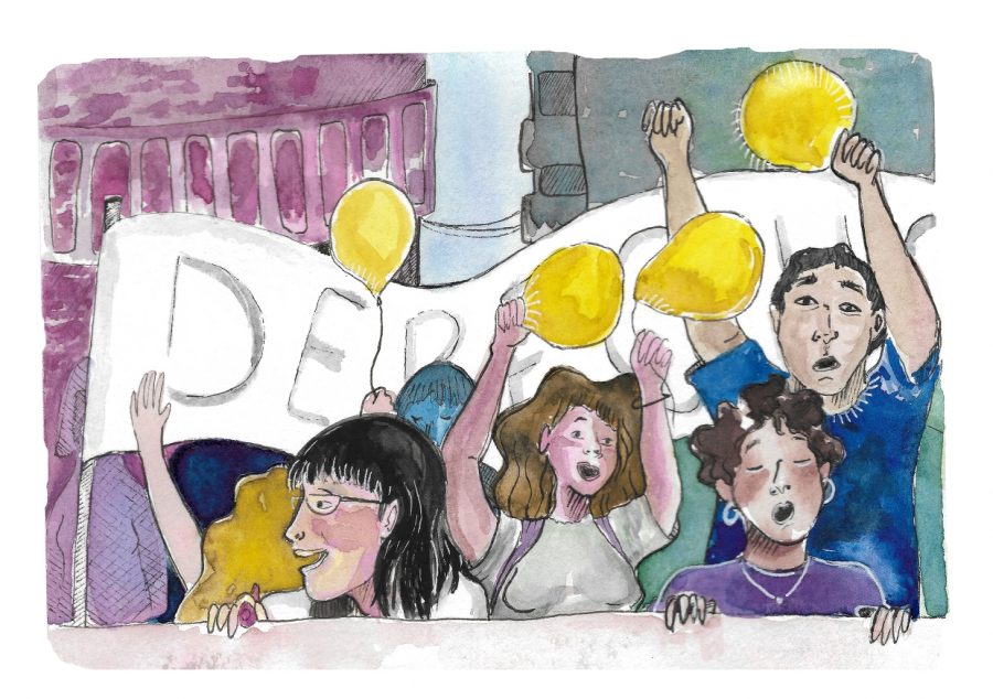 Ilustración de manifestación Derecho a la Educación 