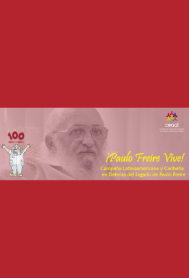 Imagen del blog de Campaña en Defensa del Legado de Paulo Freire, donde se ve una fotografia de él y las palabras 